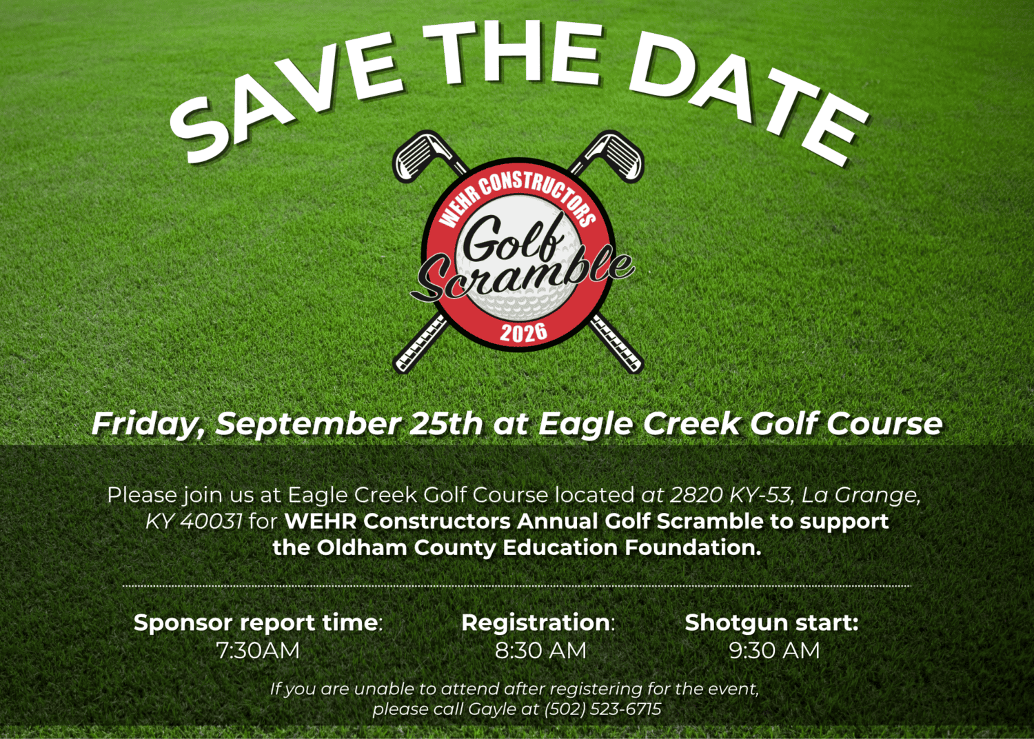 Save The Date - Golf Scramble Updated